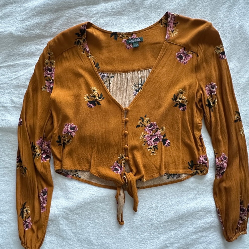 Floral Mustard Top
